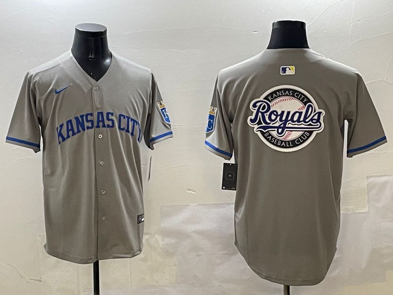 Men Kansas City Royals Blank Grey Game 2025 Nike MLB Jersey style 3